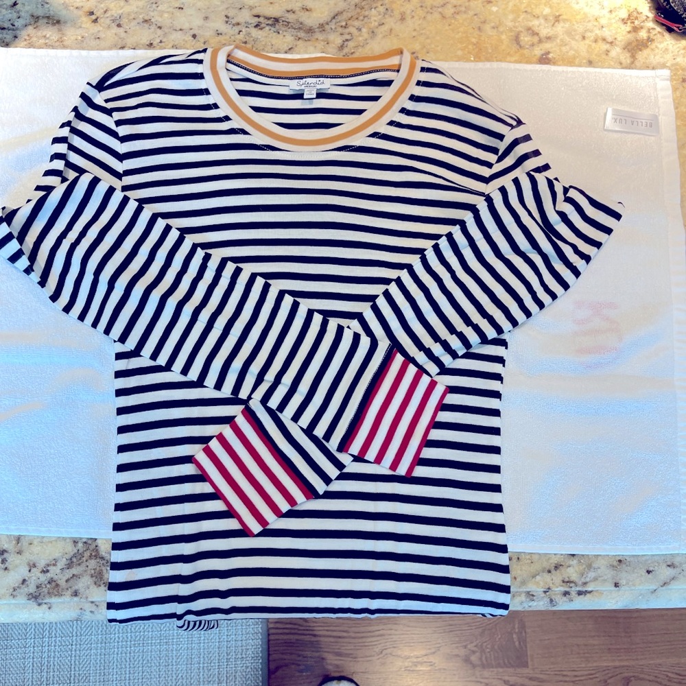 Splendid long sleeve stripe T size M